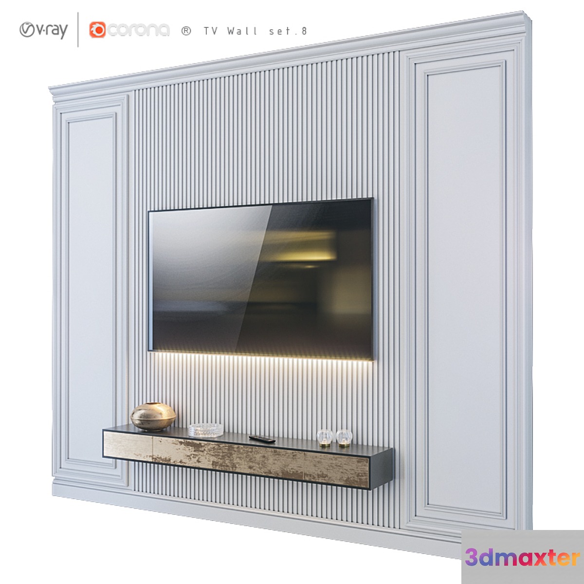 TV Wall set.8 3D Max