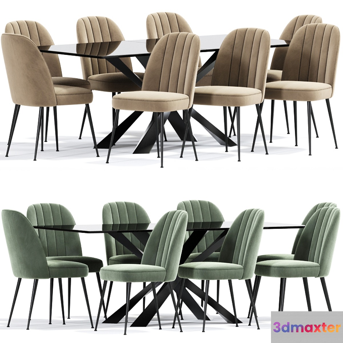 Stella Dining Chairs Table 3D Max