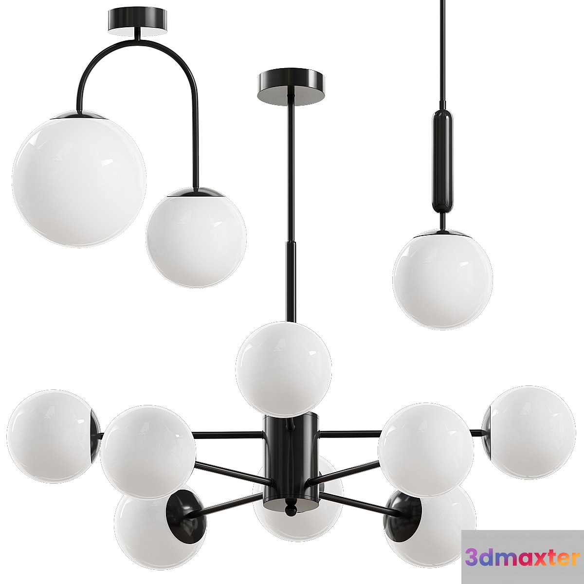 Chandelier Viokef Anouk 3 in 1 3D Max