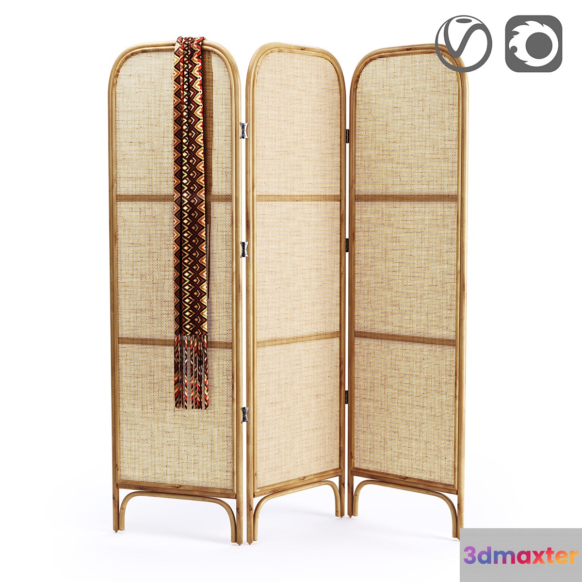 Rattan and wicker screen Masaya