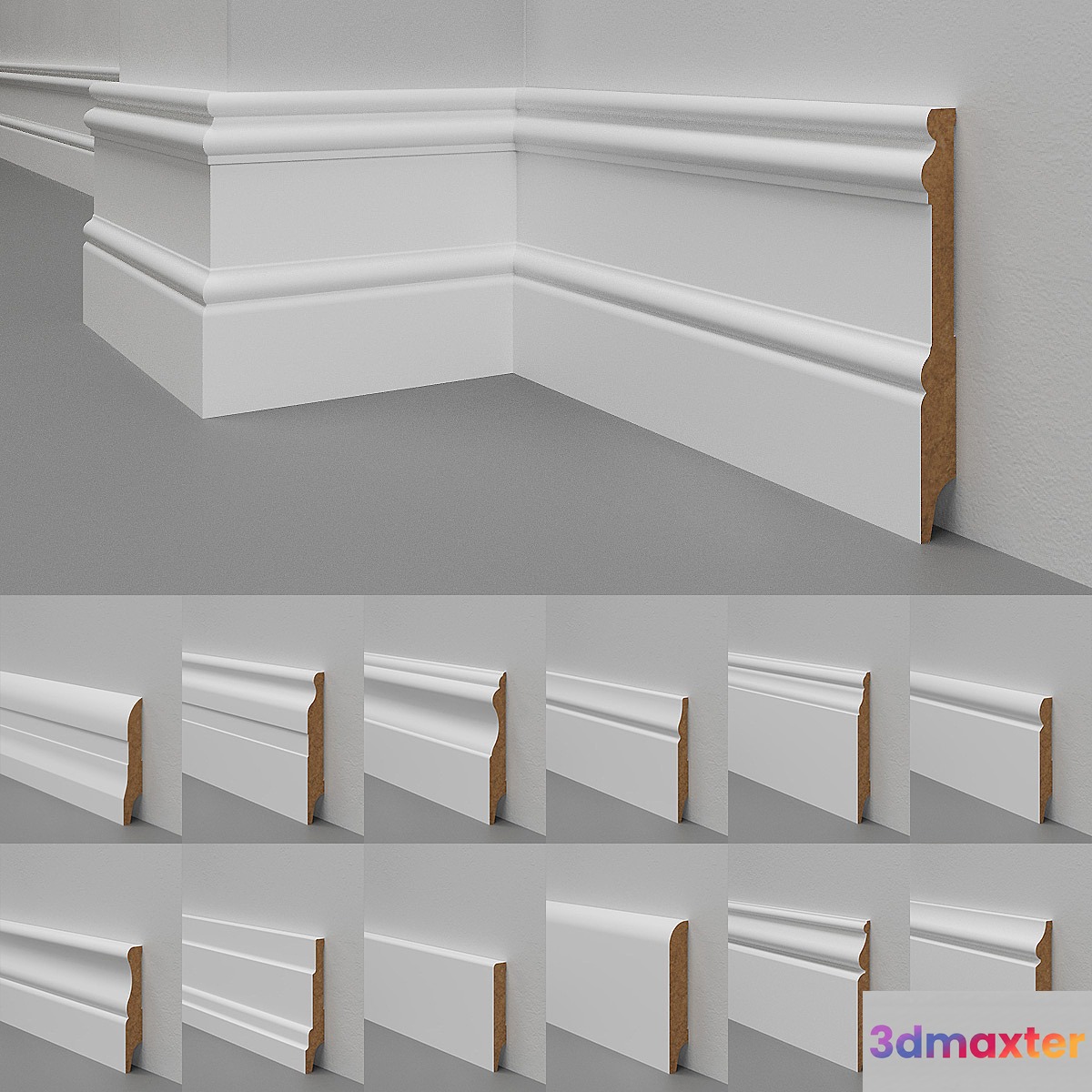 Skirting boards MDF Madest Decor (28 pieces) 3D Max