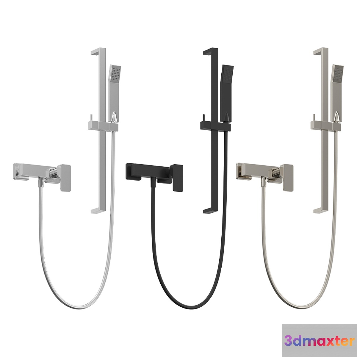 Single lever shower mixer with shower set Cisal Cubic 3D Max