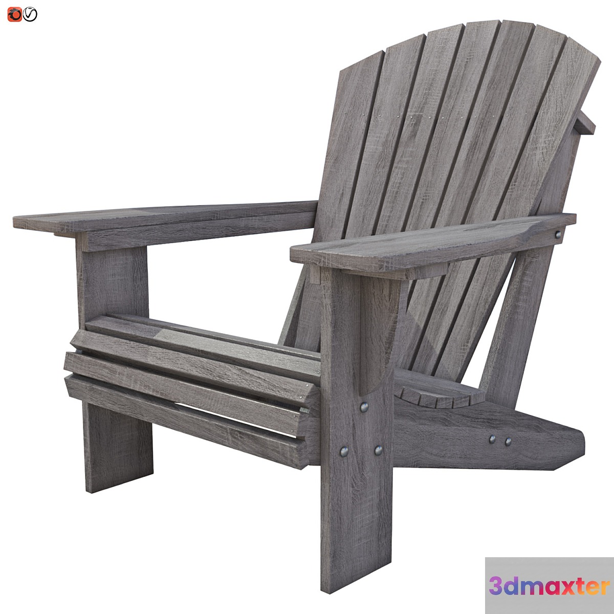 Wooden garden chair 04 3D Max