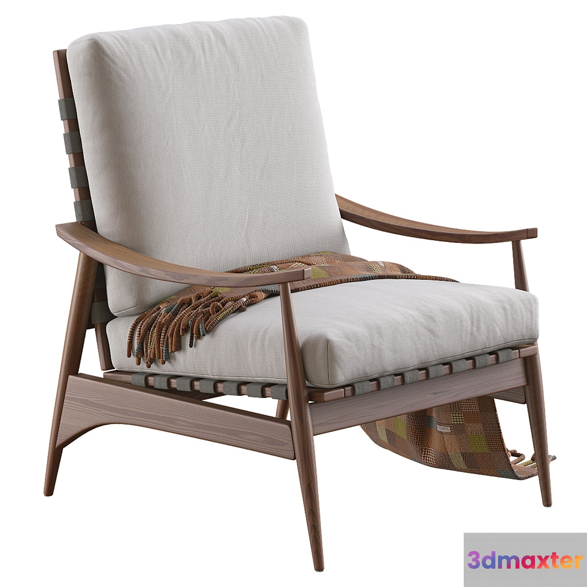 Mid Century Outdoor Show Wood Lounge Chair