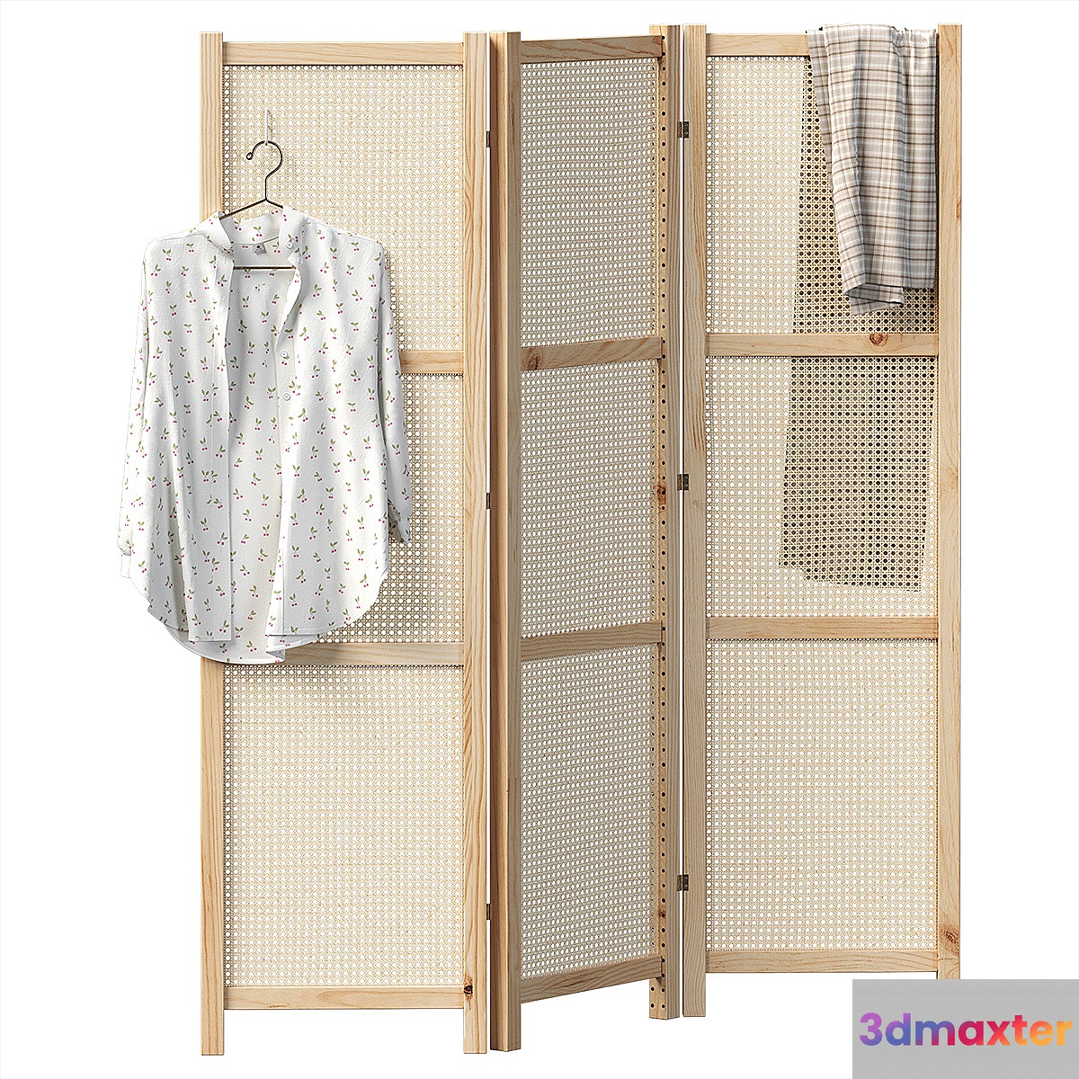 Folding screen with rattan weave - No.5