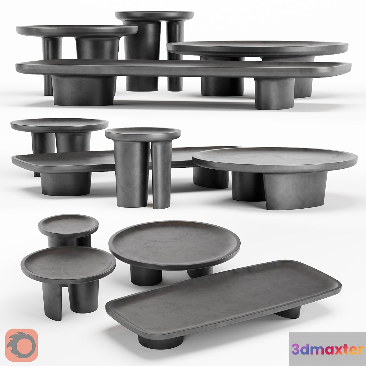 Baxter Calix coffee tables 3D Max