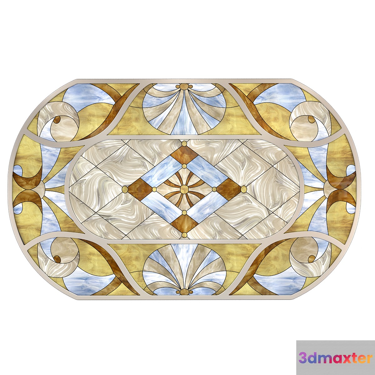 Tiffany stained glass ceiling 3D Max