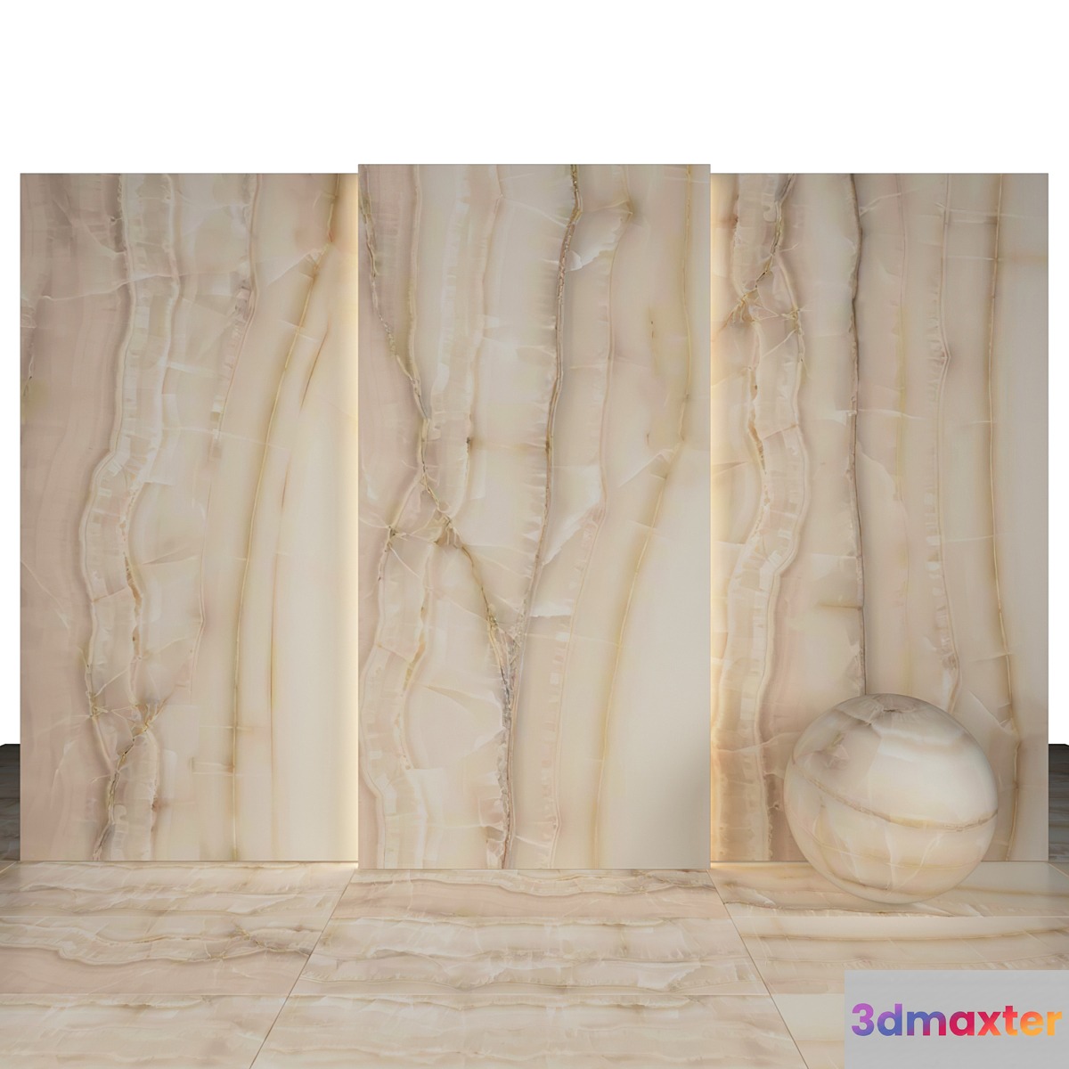 Akoya Beige Marble 3D Max