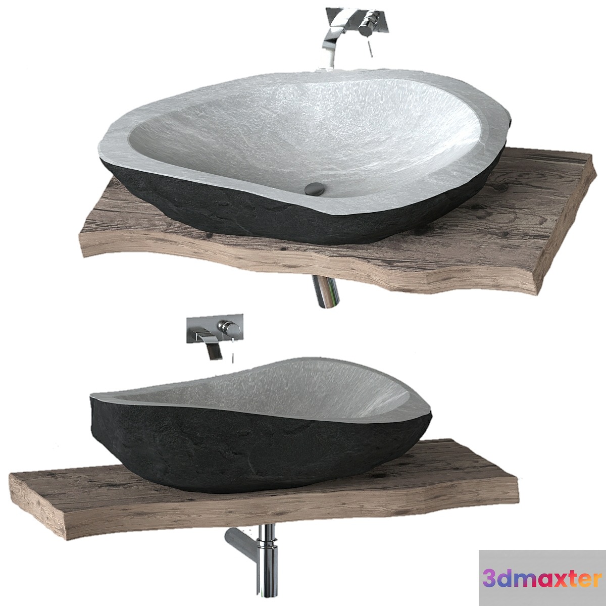 Stone washbasin with slab top - No.3