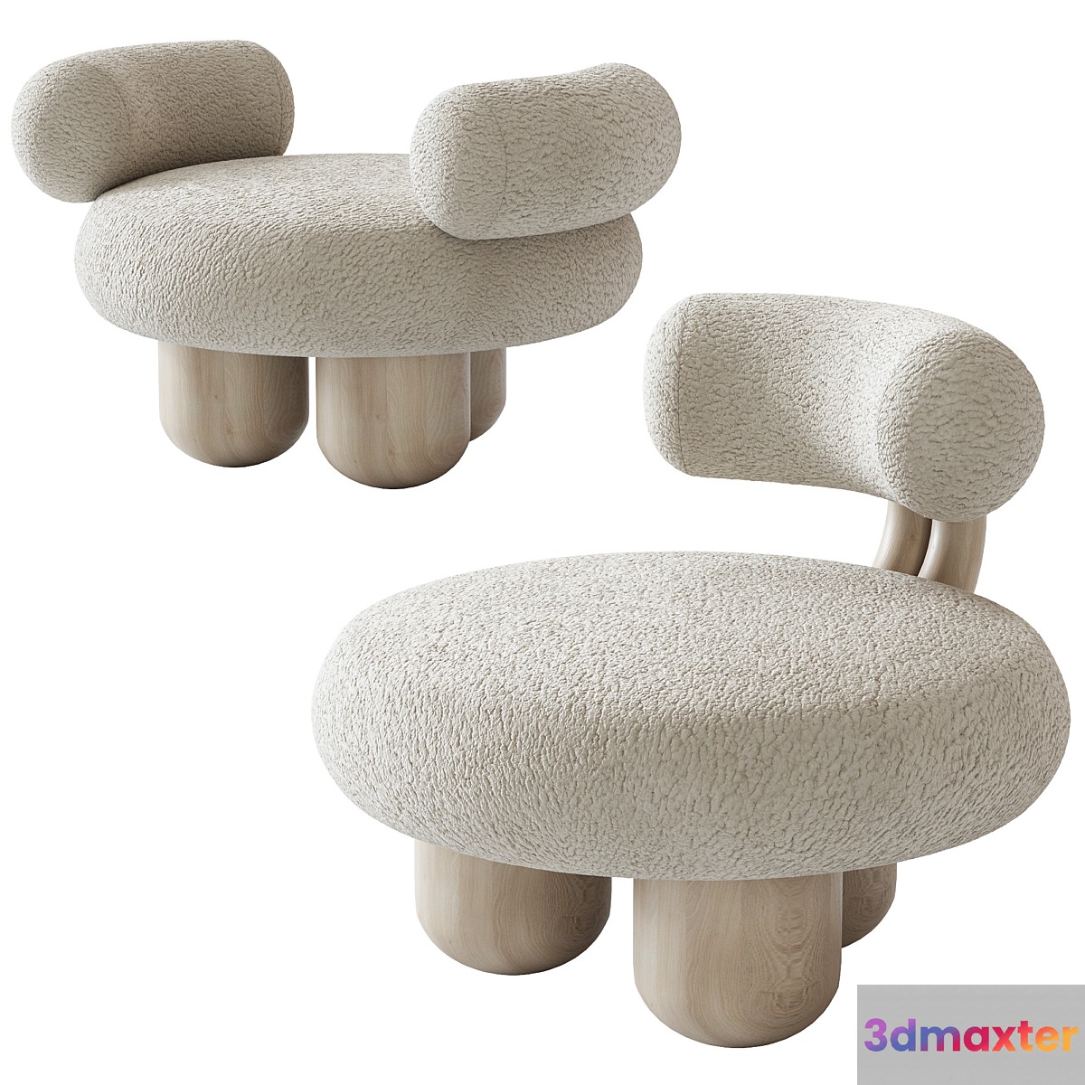 BLING BLING Chair and Ottoman 3D Max
