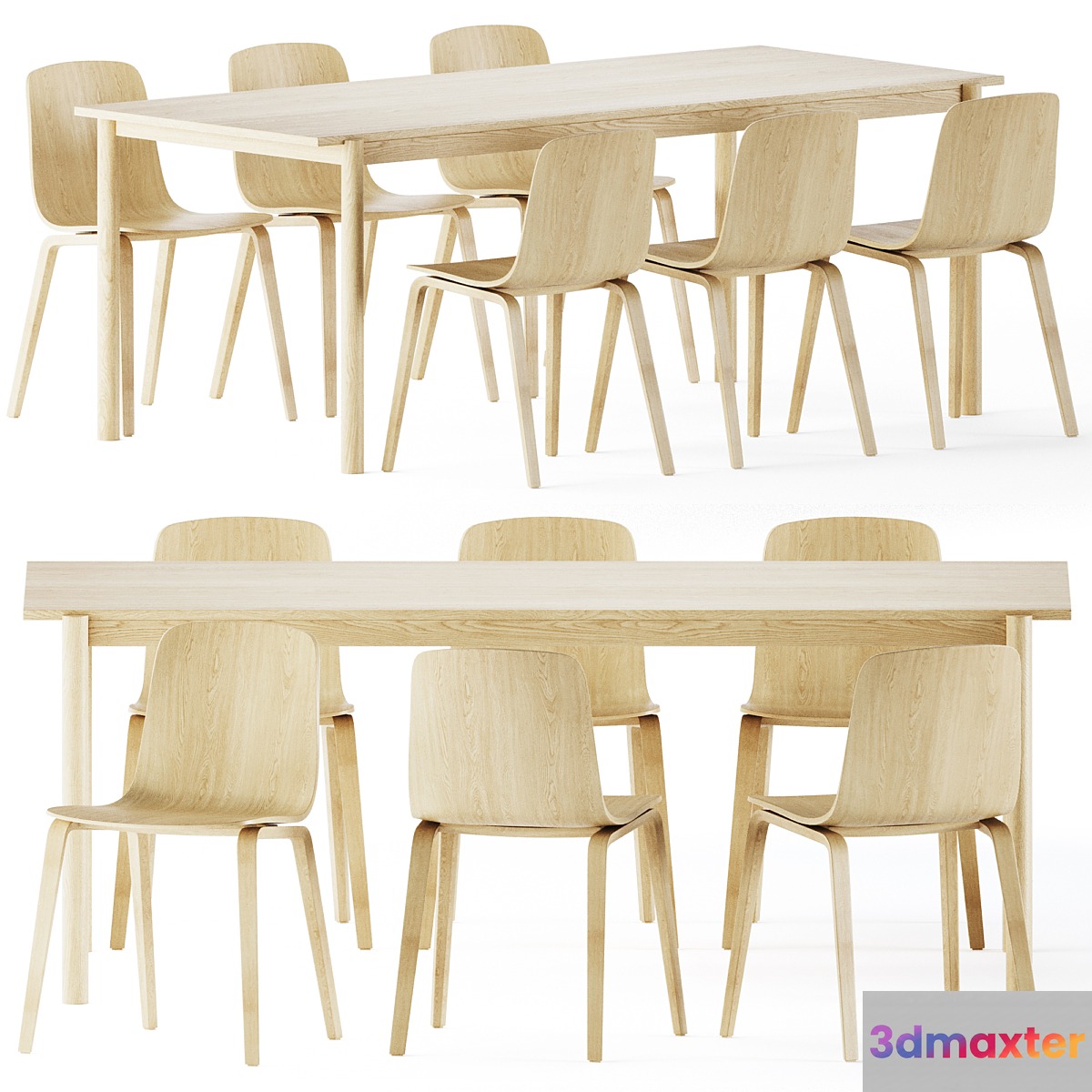 Linear Wood Table by Muuto 3D Max