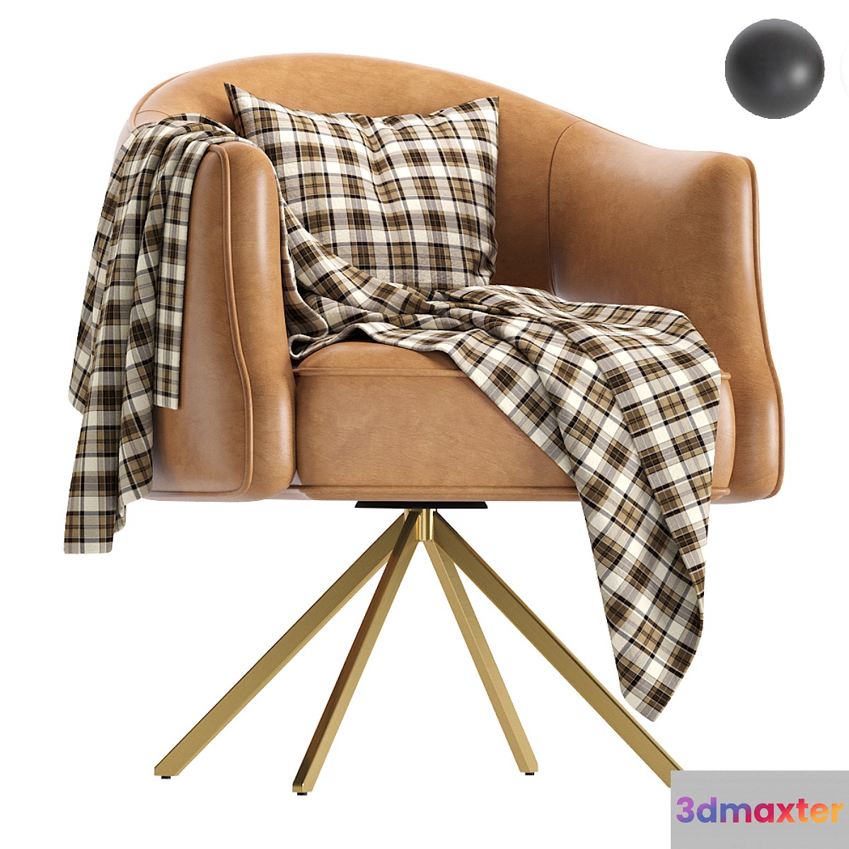 Coco Republic Terrace Desk Chair Leather - No.2 3D Max