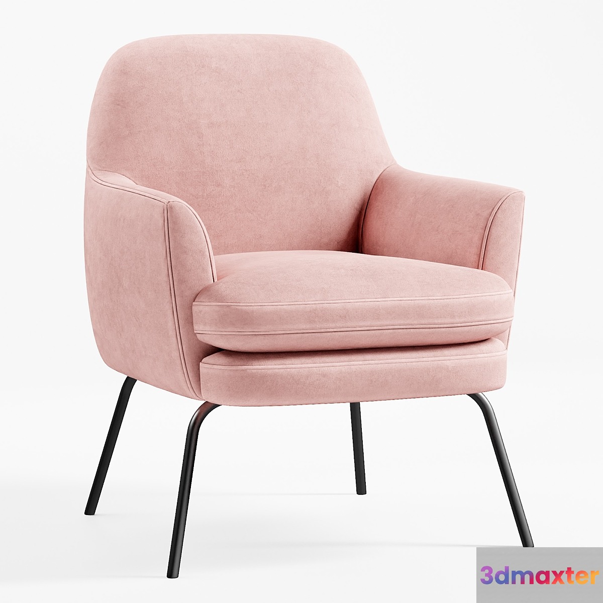 Chloe Velvet Arm Chair 3D Max