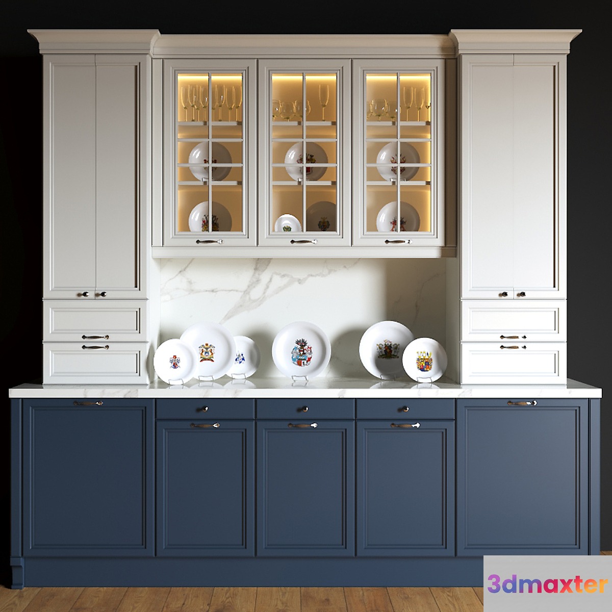Decorated sideboard 3D Max