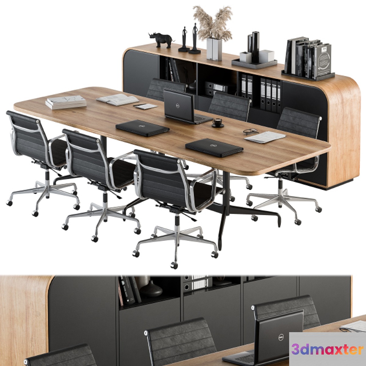 Meeting Table with office chair 07 3D Max