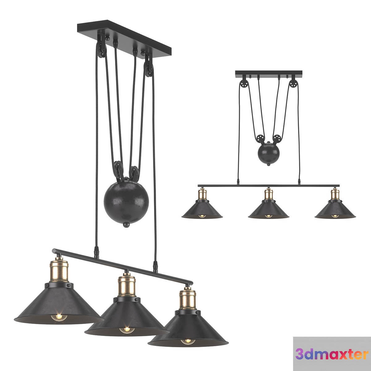 Pendant lamp Minsk 3xE27x40 W Minsk  Leroy Merlin 3D Max