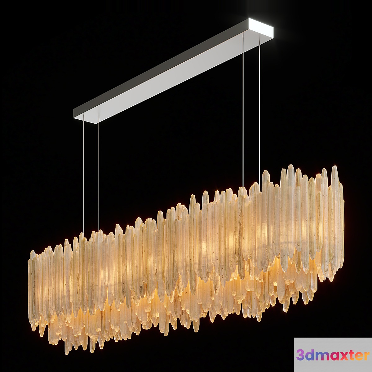 RH SELENITE CRYSTAL RECTANGULAR CHANDELIER 72 
