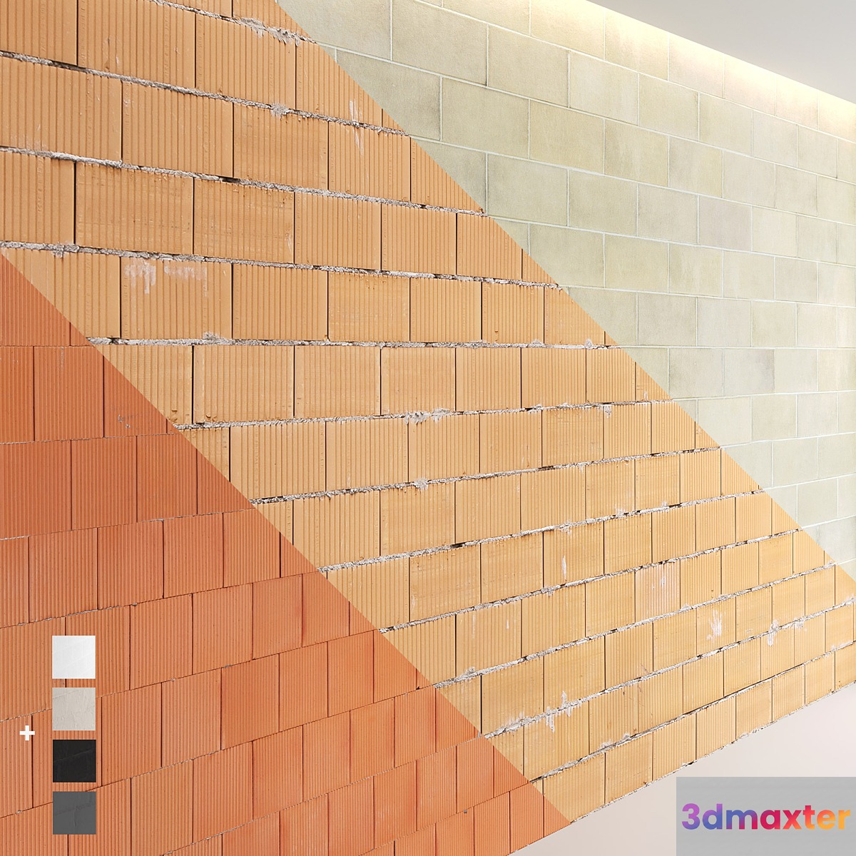 Block wall set 02 3D Max