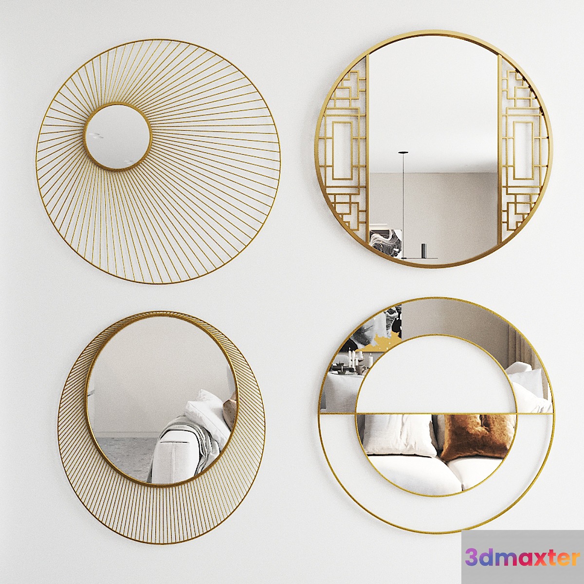 Sakurata Sakura Shan Aurora Mirrors Set 3D Max