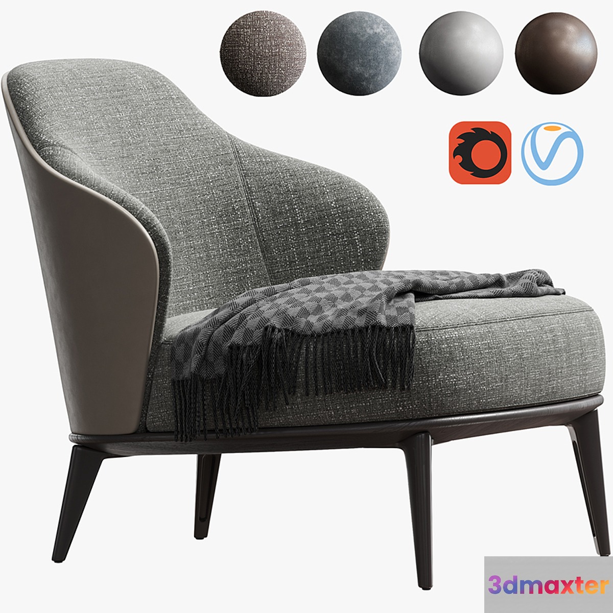 MINOTTI LESLIE ARMCHAIR - No.3 3D Max