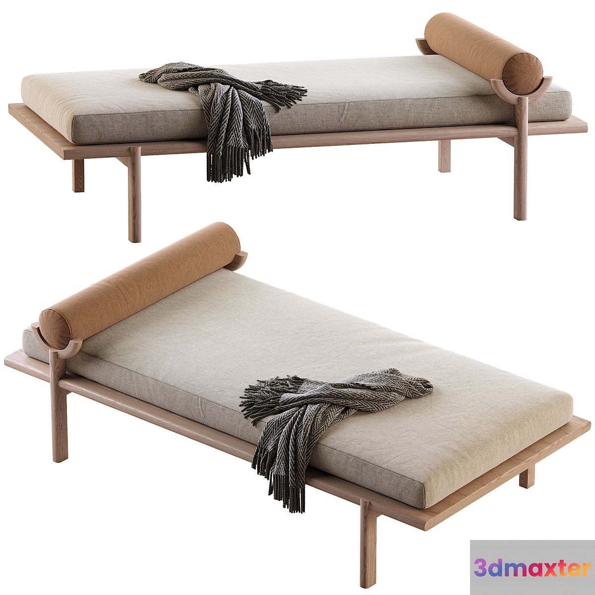Walnut Crescent Lounge by Vonnegut Kraft 3D Max