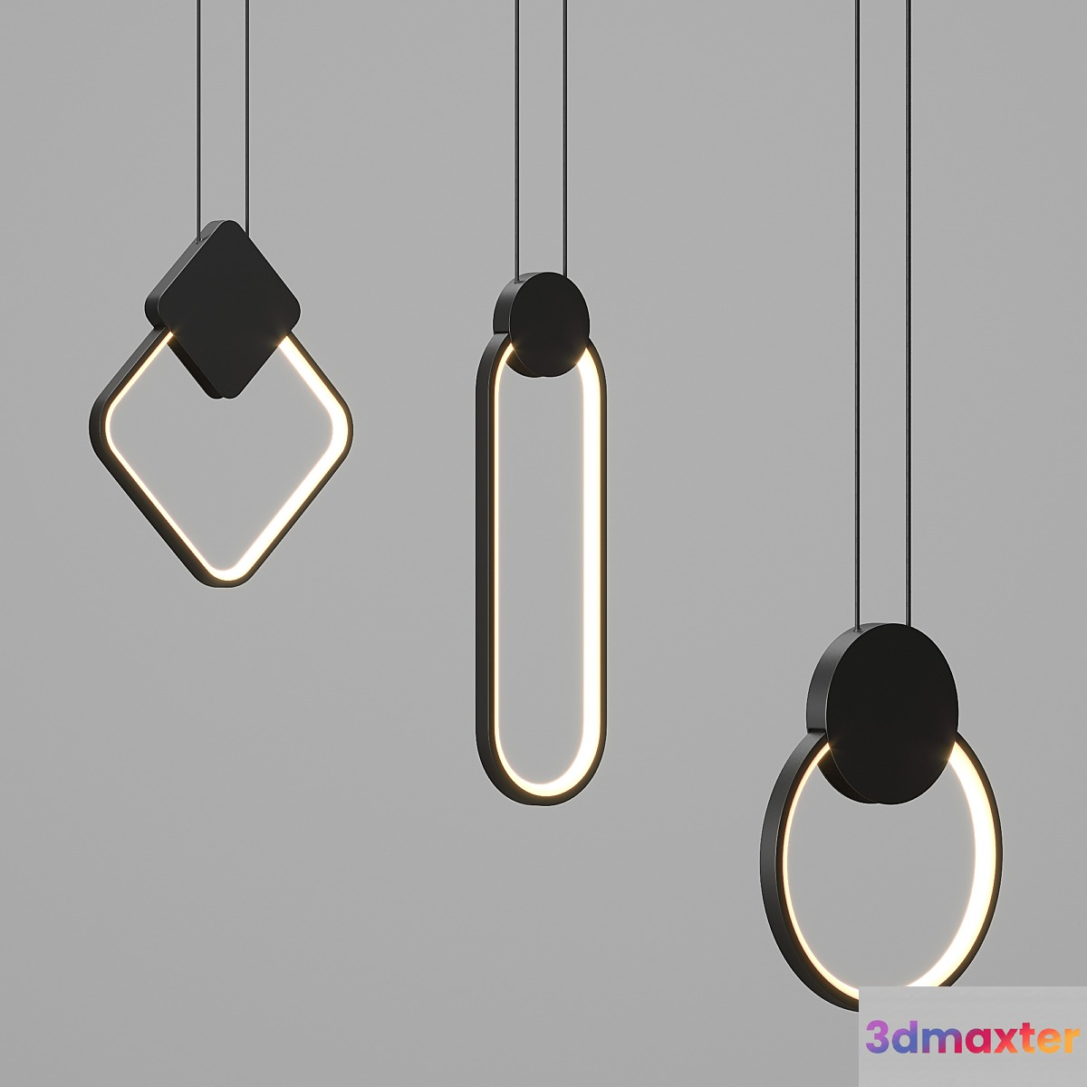 Hanging chandelier series Curly Lamp 3D Max