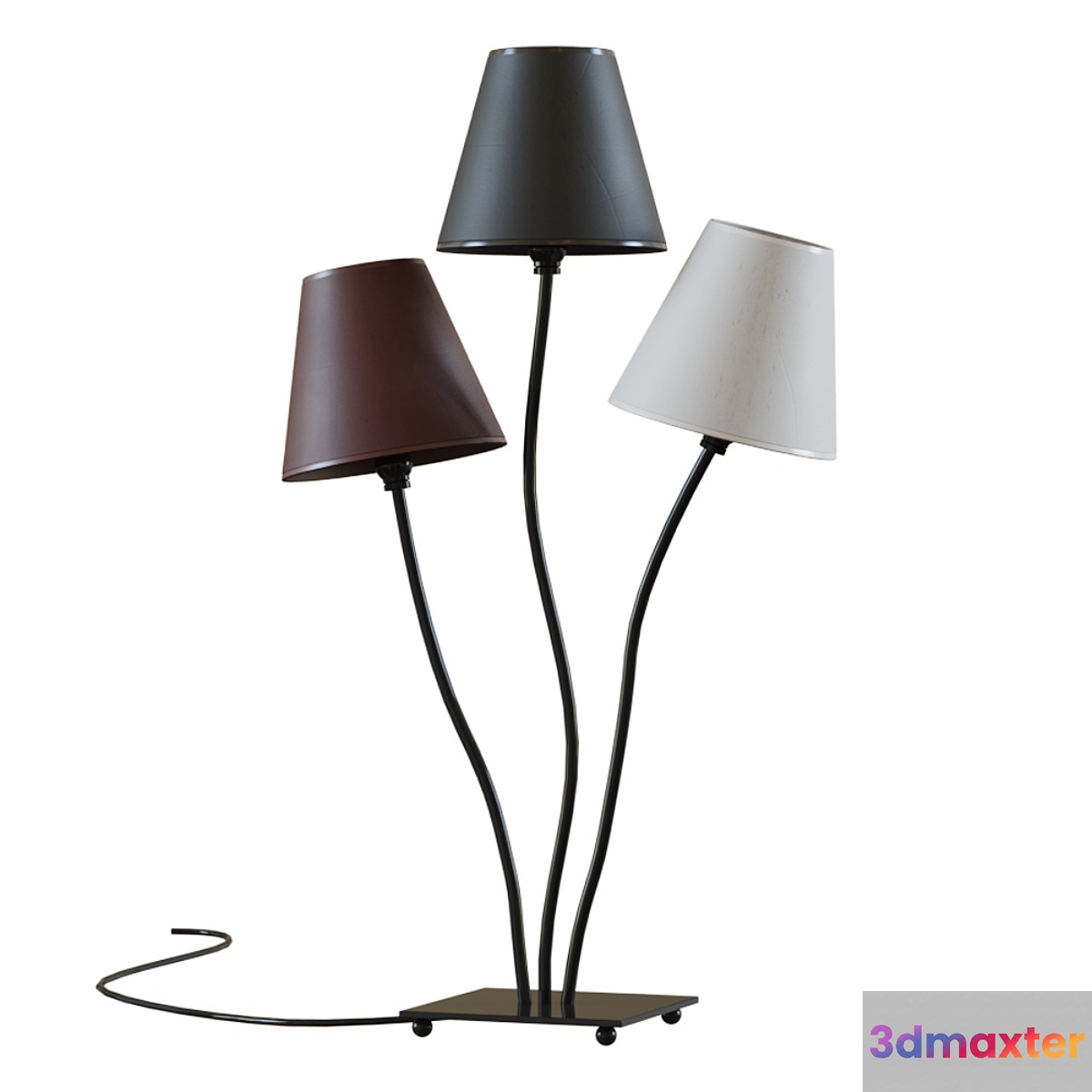 Table lamp Flexible Flexible collection 40 * 67 * 16 Steel Cotton Black Brown White 3D Max