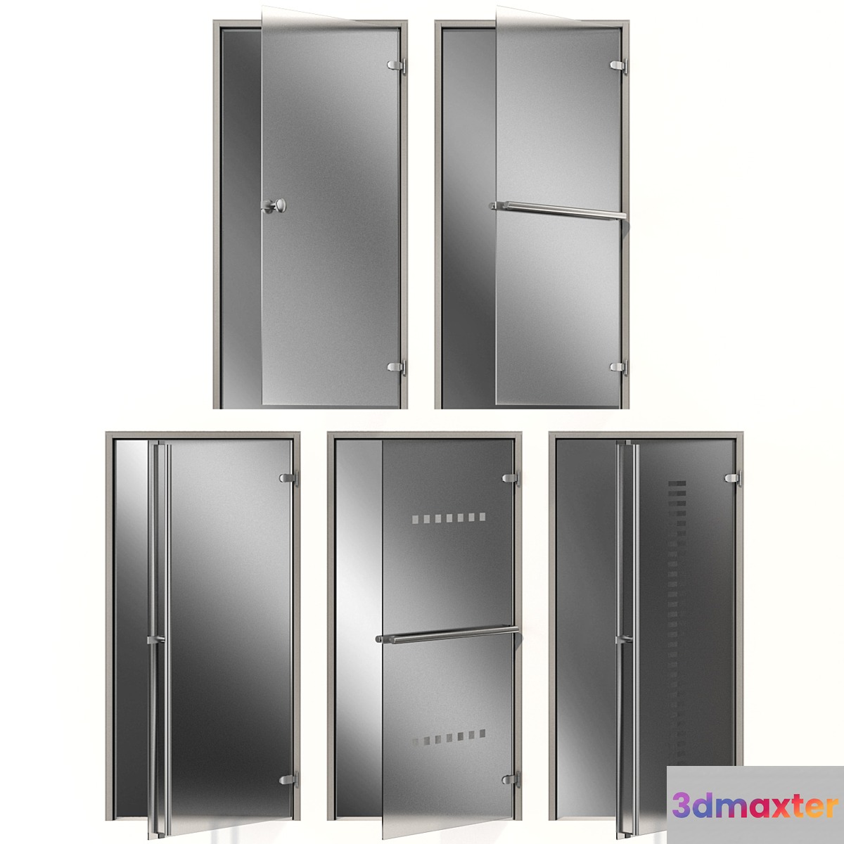 Glass metal swing door - No.2