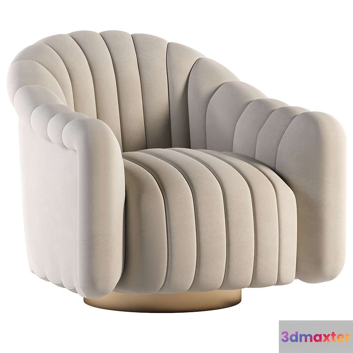 Gray Velvet Swivel Chair