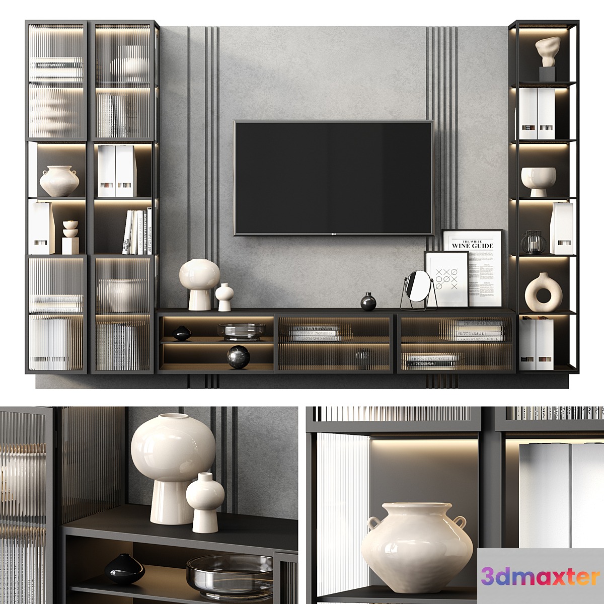 TV wall BLACK