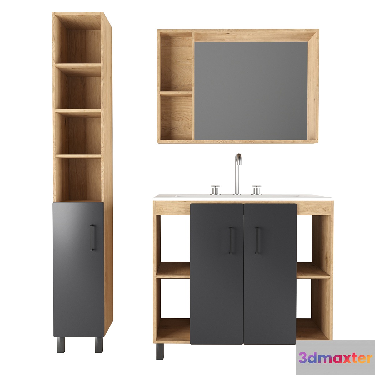Loft bathroom furniture 3D Max