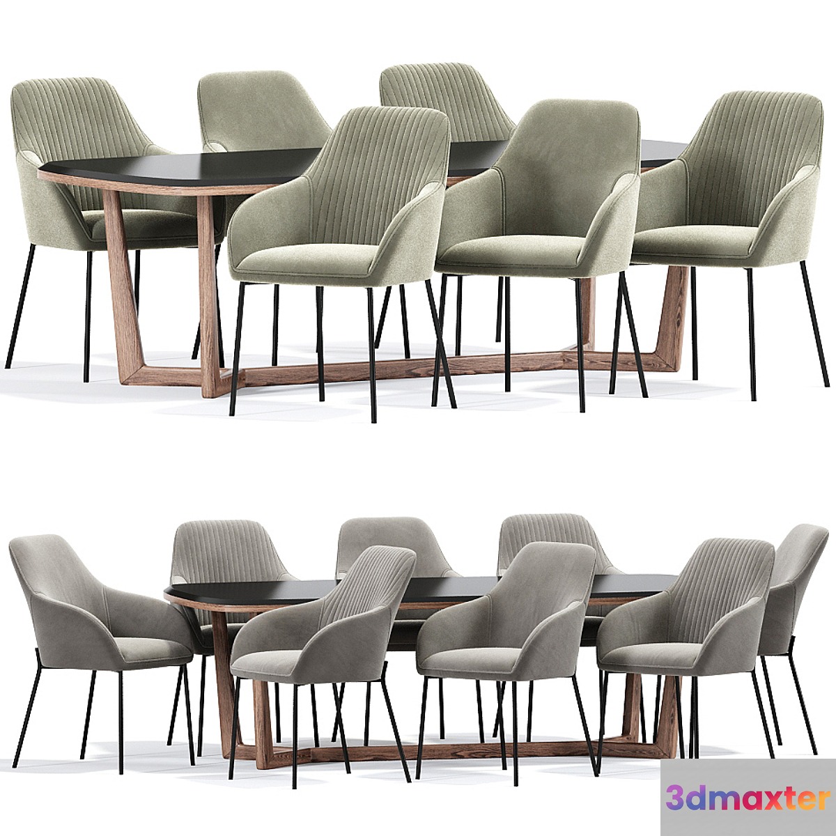 Daniella Strip Dining Chair Table 3D Max