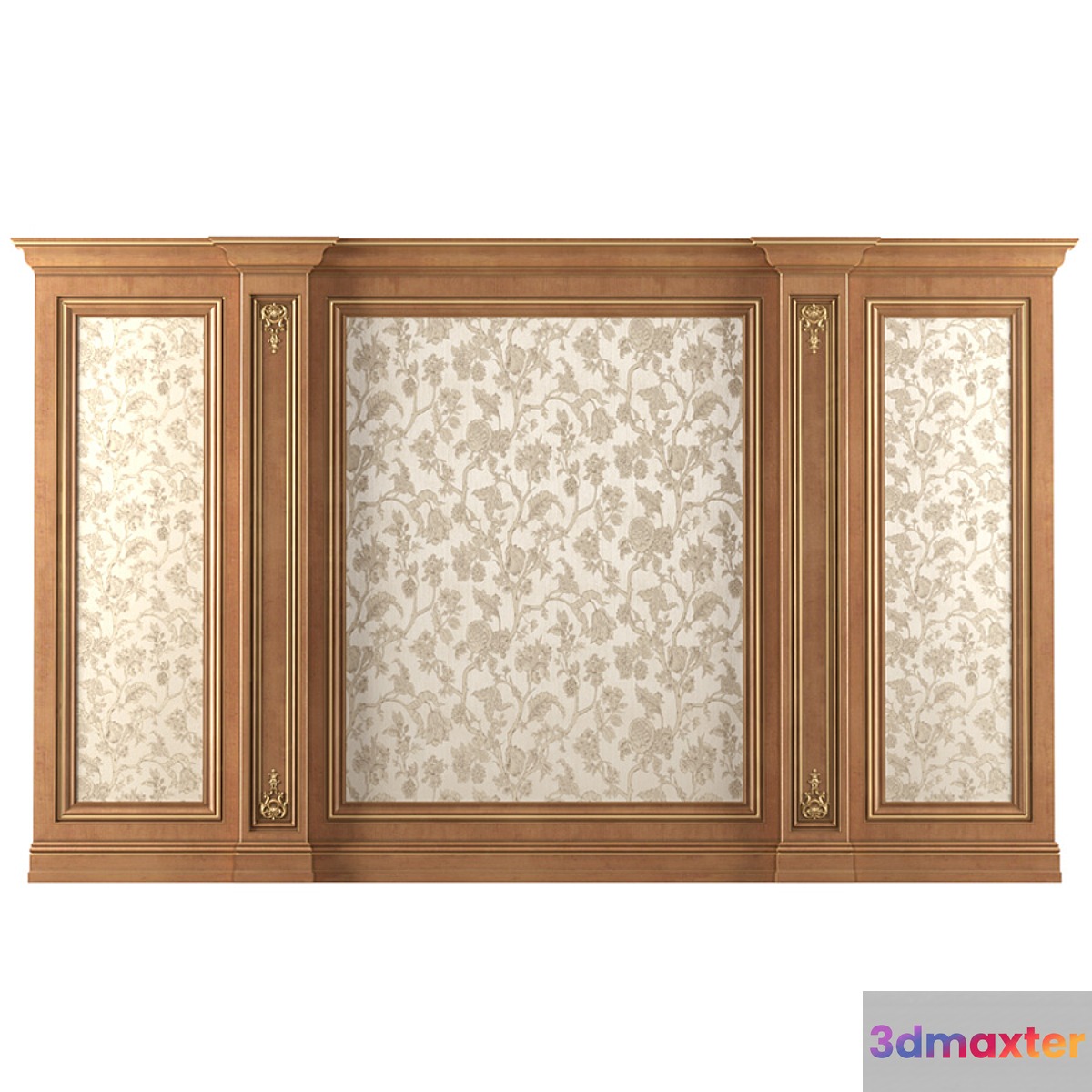 Wall wood boiserie paneling 3D Max