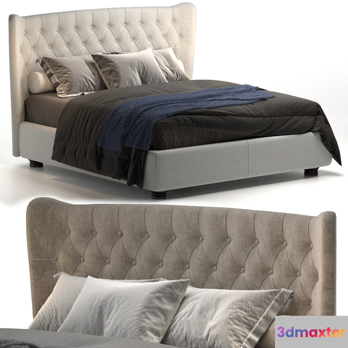 Tommy Capitonne Bed by Twils 3D Max