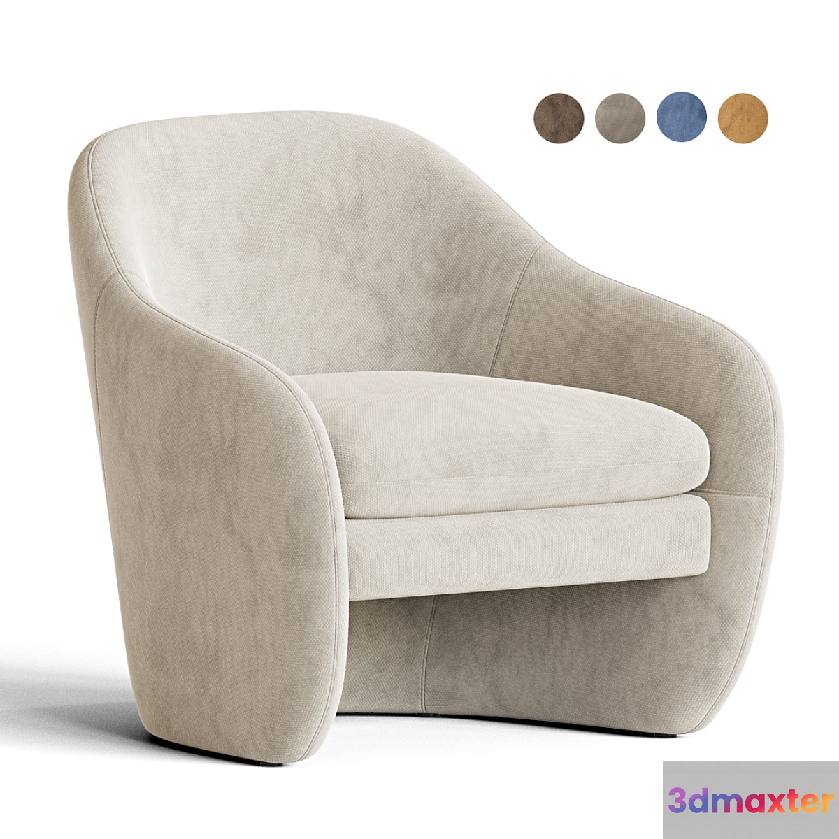 Pavia Lounge Chair Cb2 3D Max