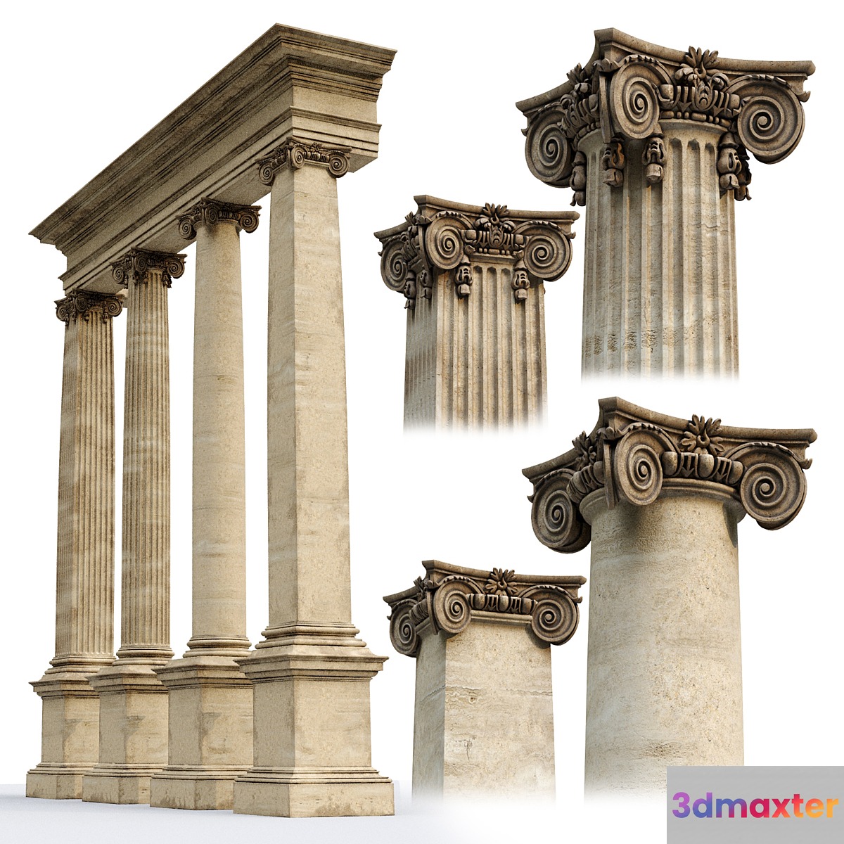 Ionic Order Scamozzi Column 3D Max