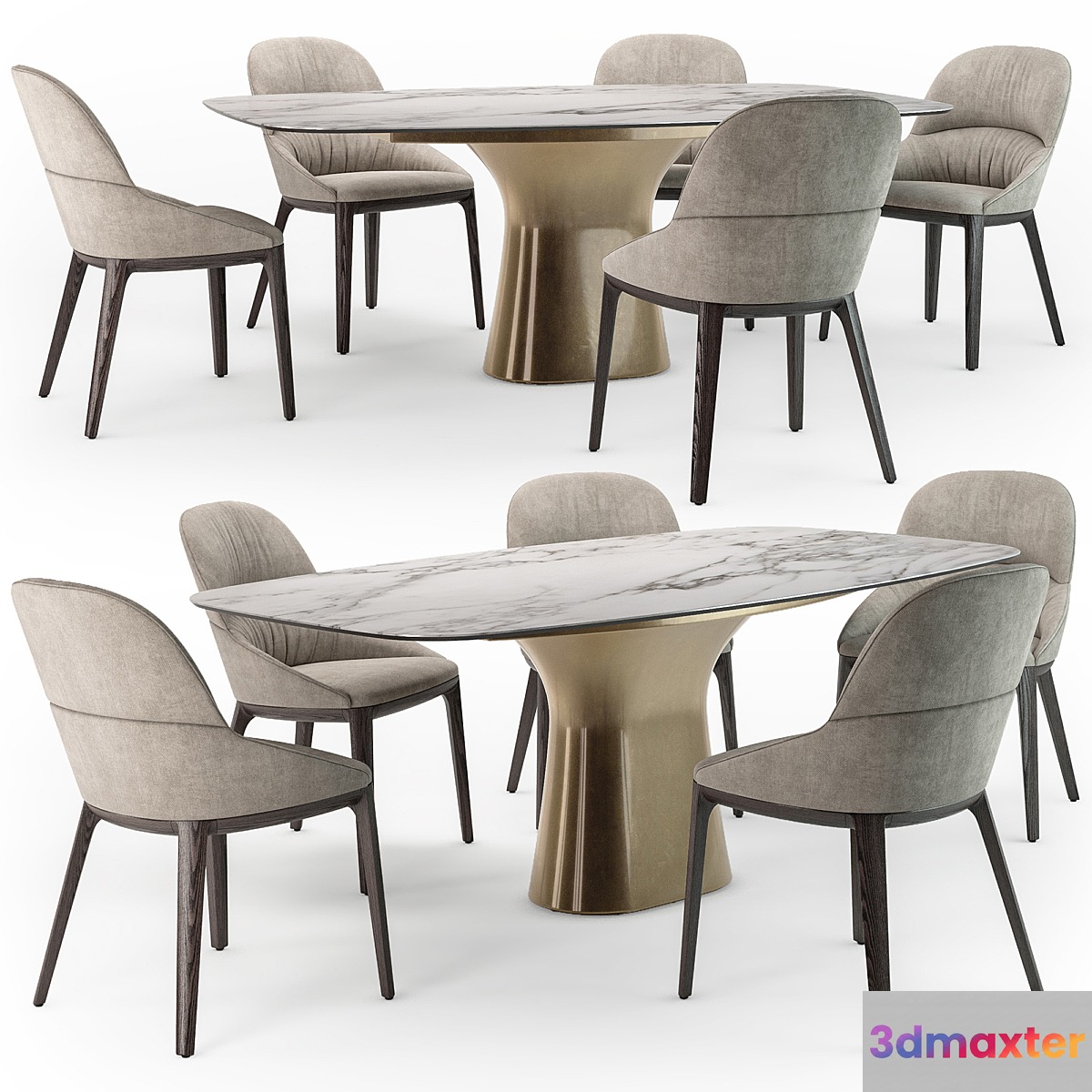 Bontempi Podium table Queen chair 3D Max