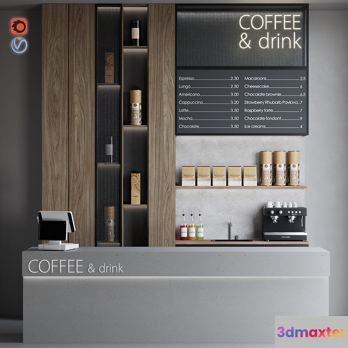 Coffeeshop 1 Coffee and drink 3D Max