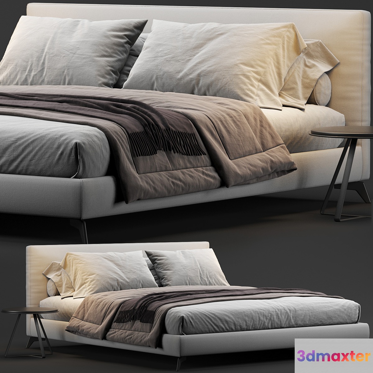 Meridiani Stone Up Bed 3D Max