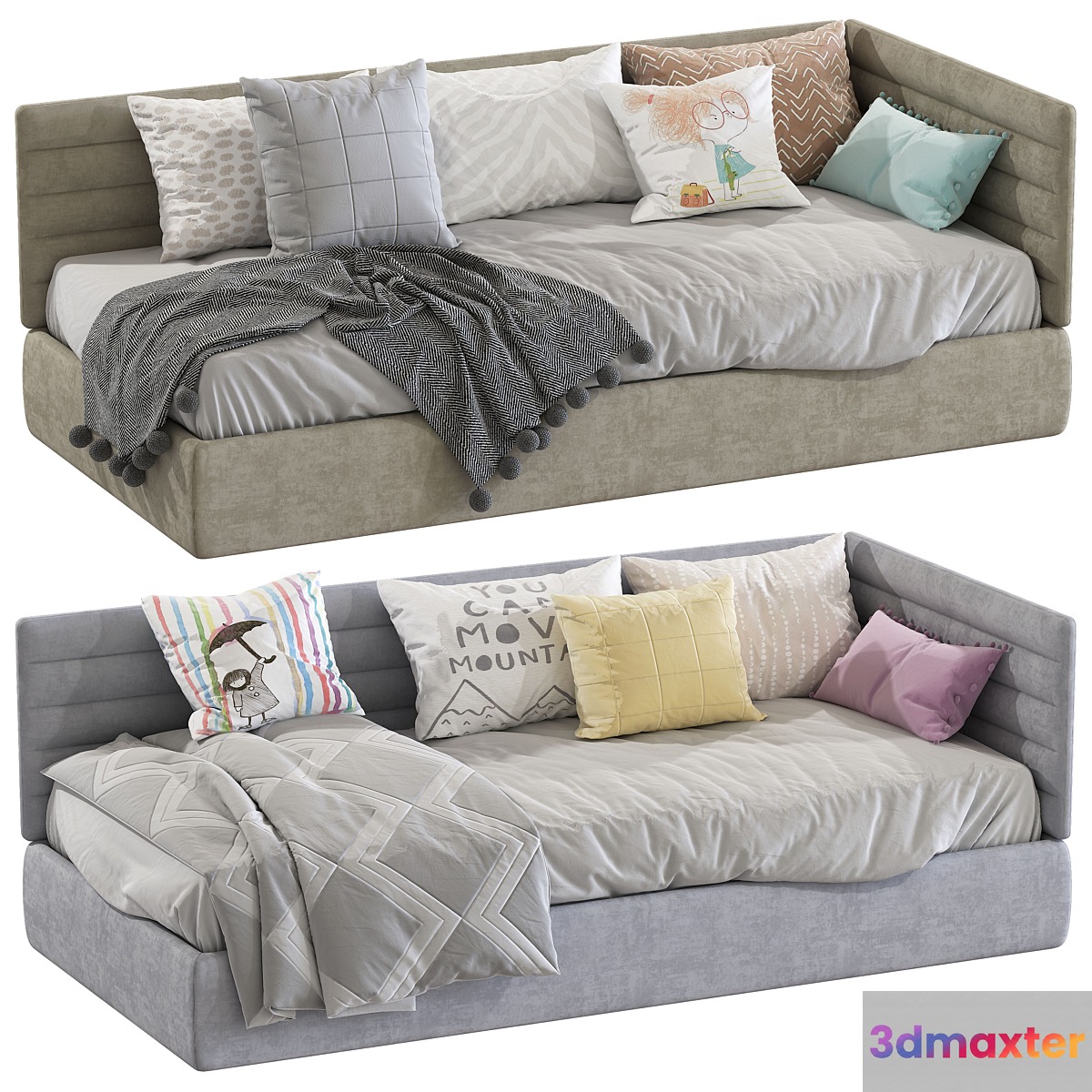 Contemporary style sofa bed 4 3D Max
