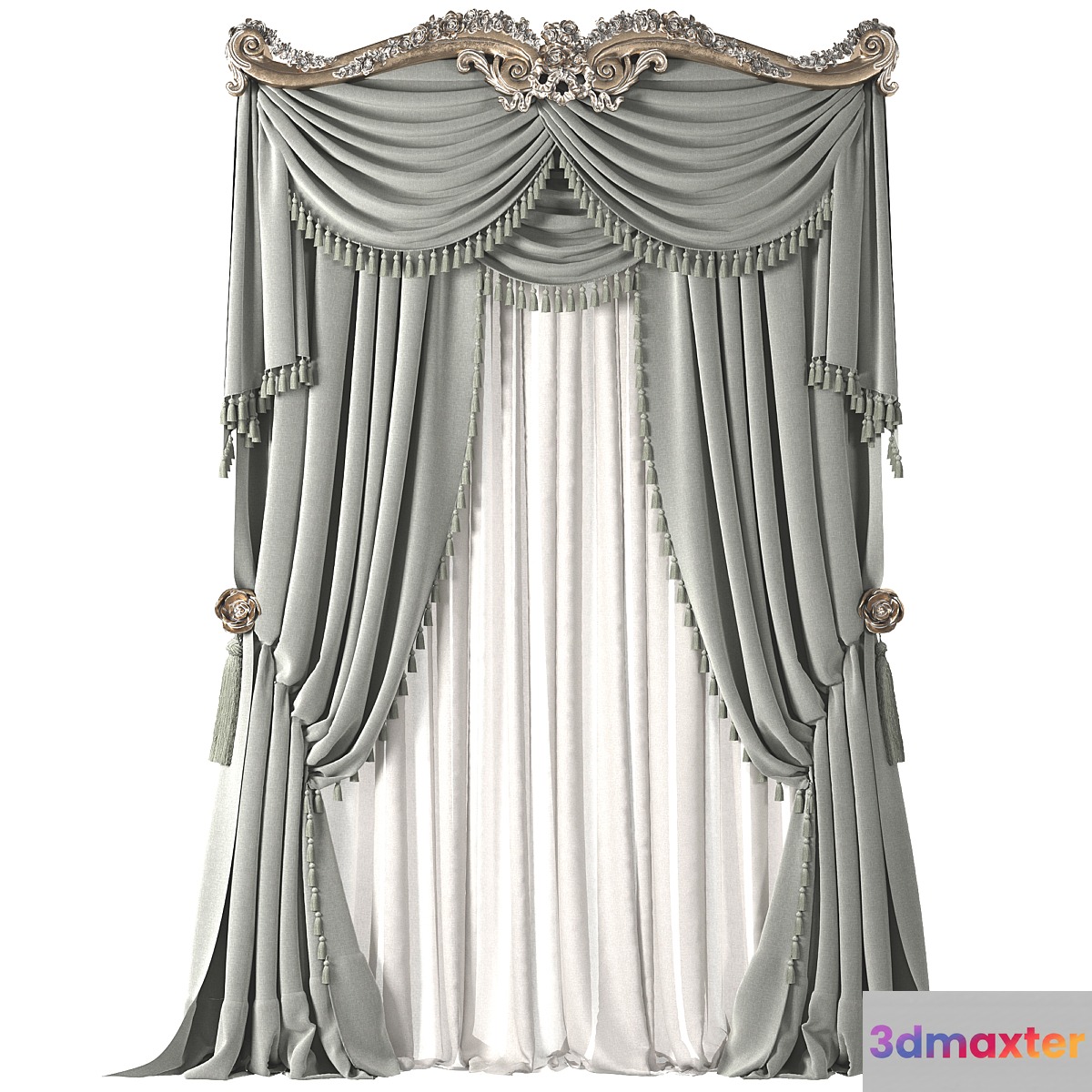 classical curtain 3D Max