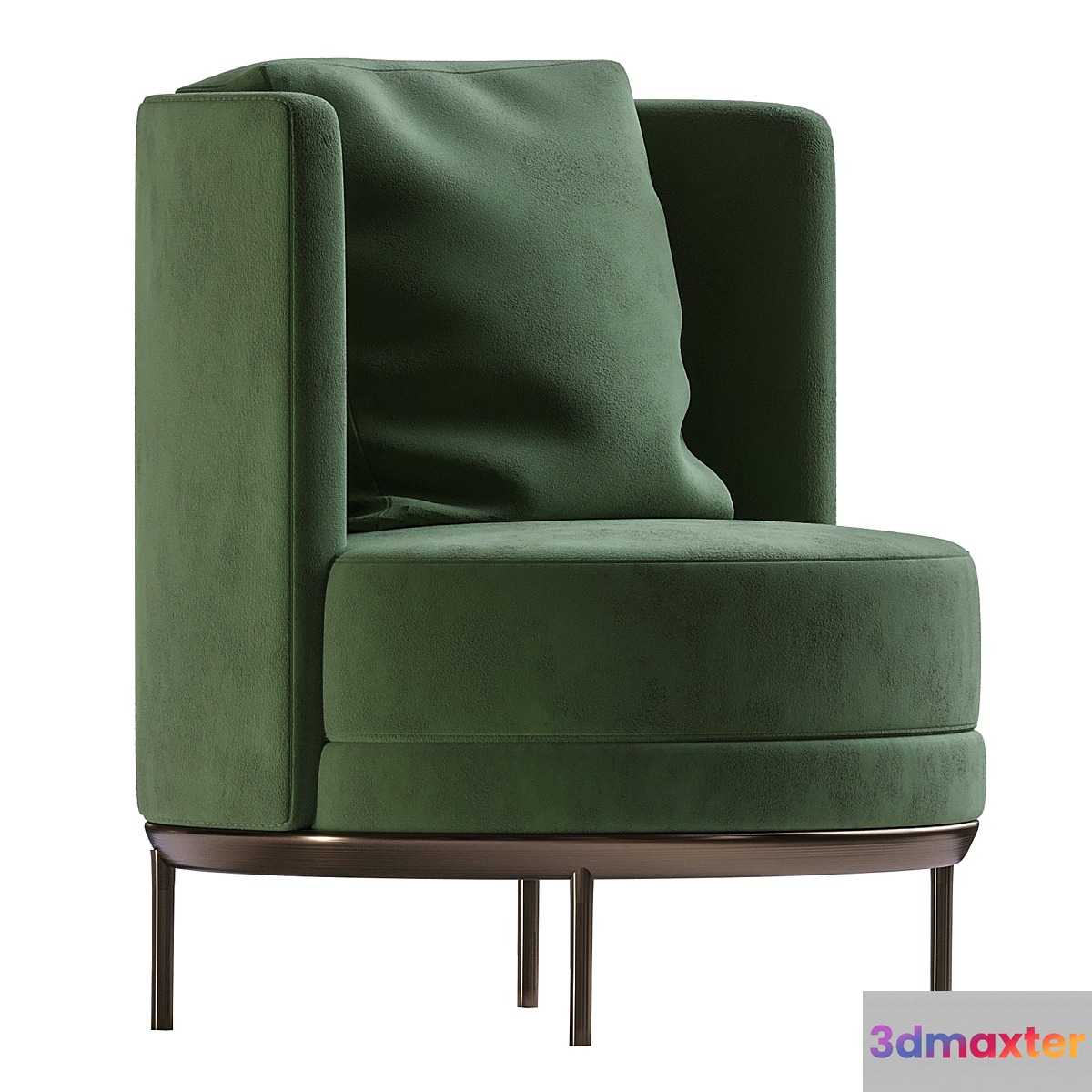 Green armchair corona redner 3D Max