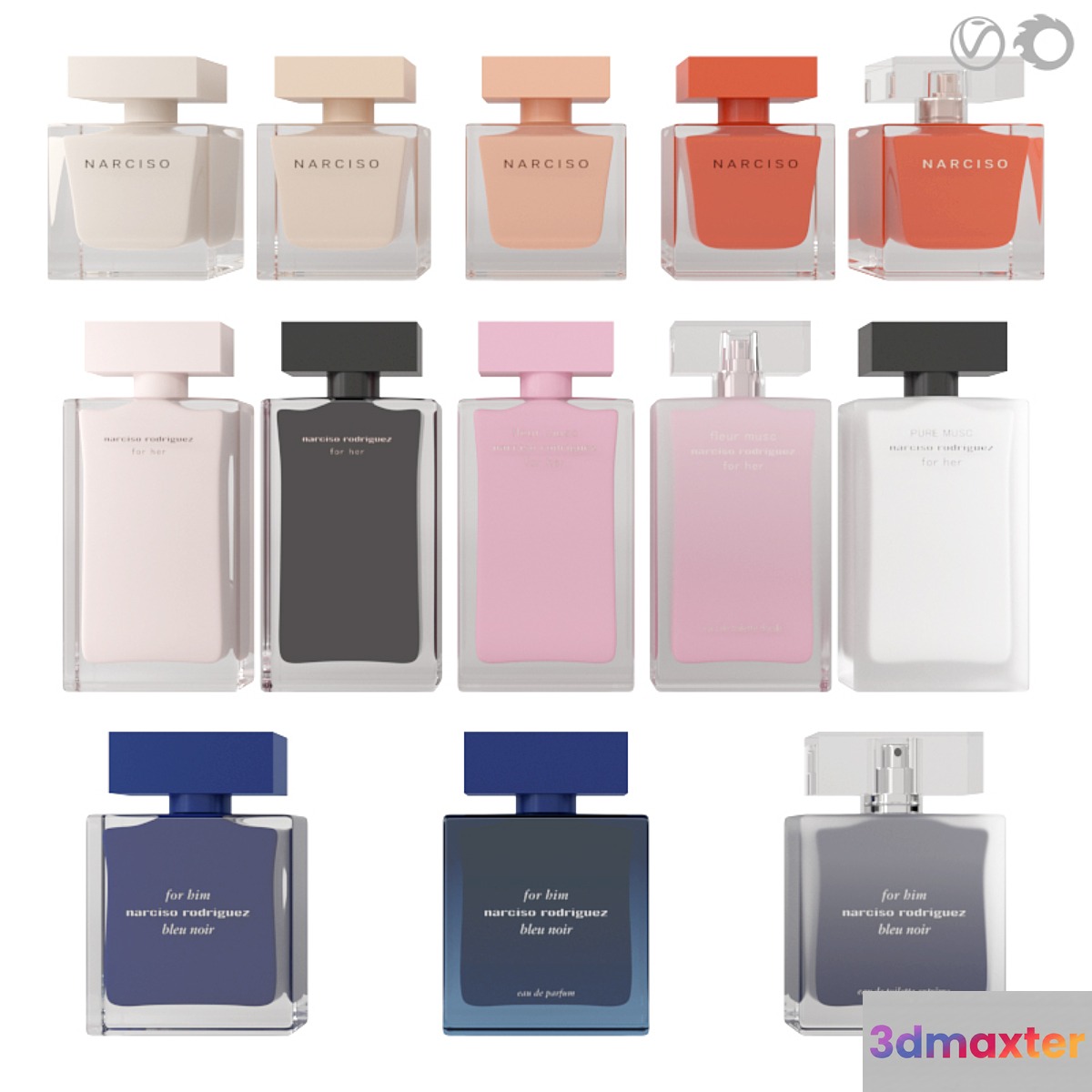 Narciso Rodriguez Perfume Set 3D Max