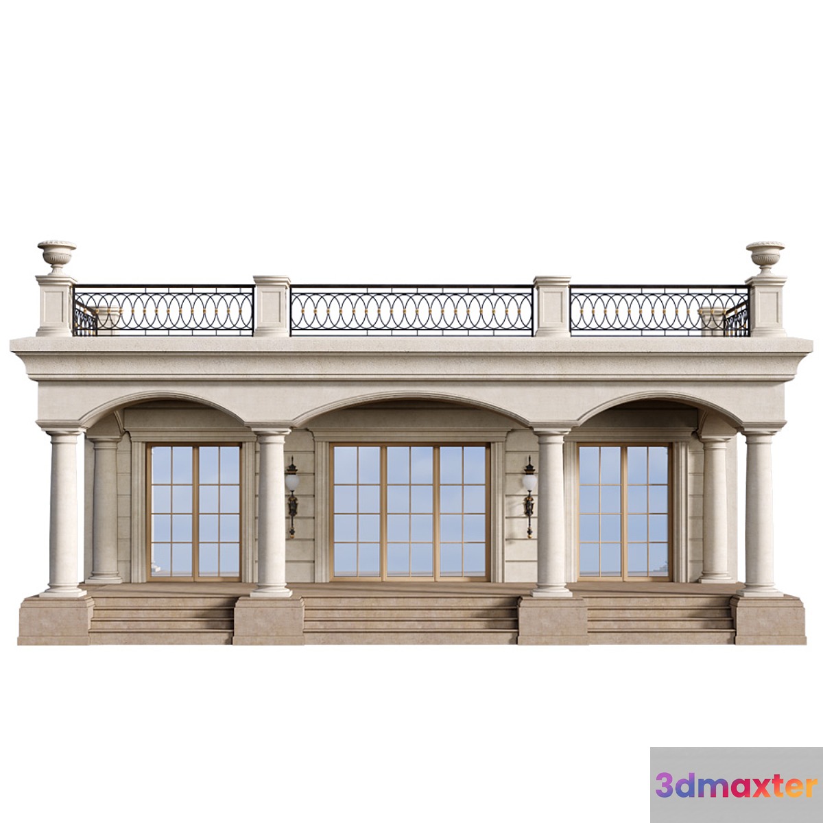 Entrance to the house Porch 3D Max