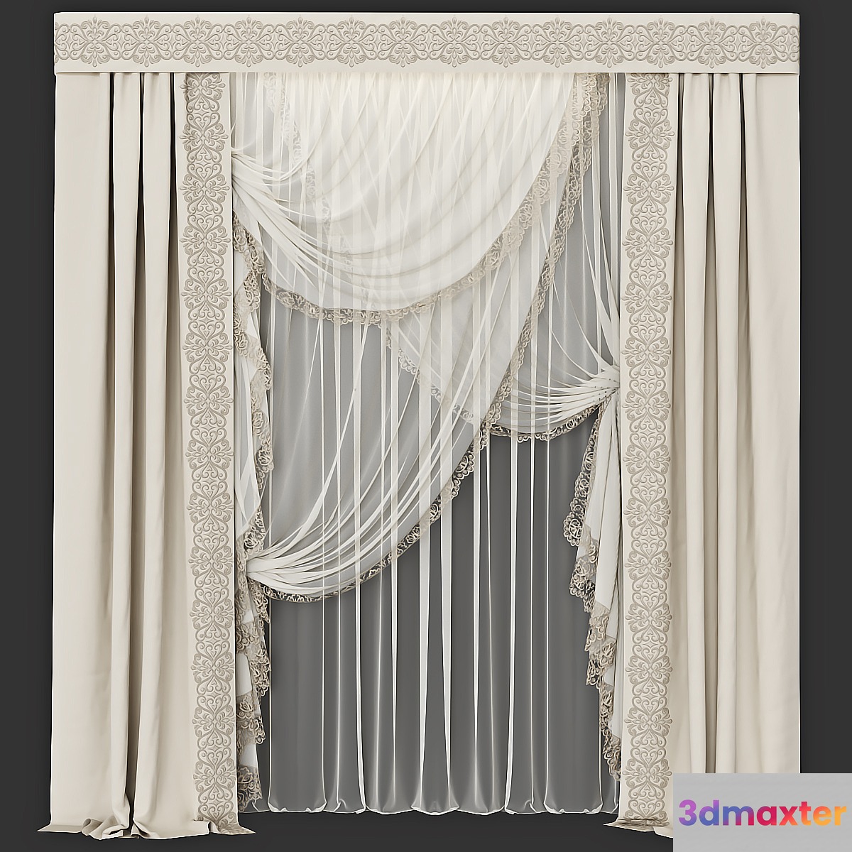 Curtain_45 3D Max