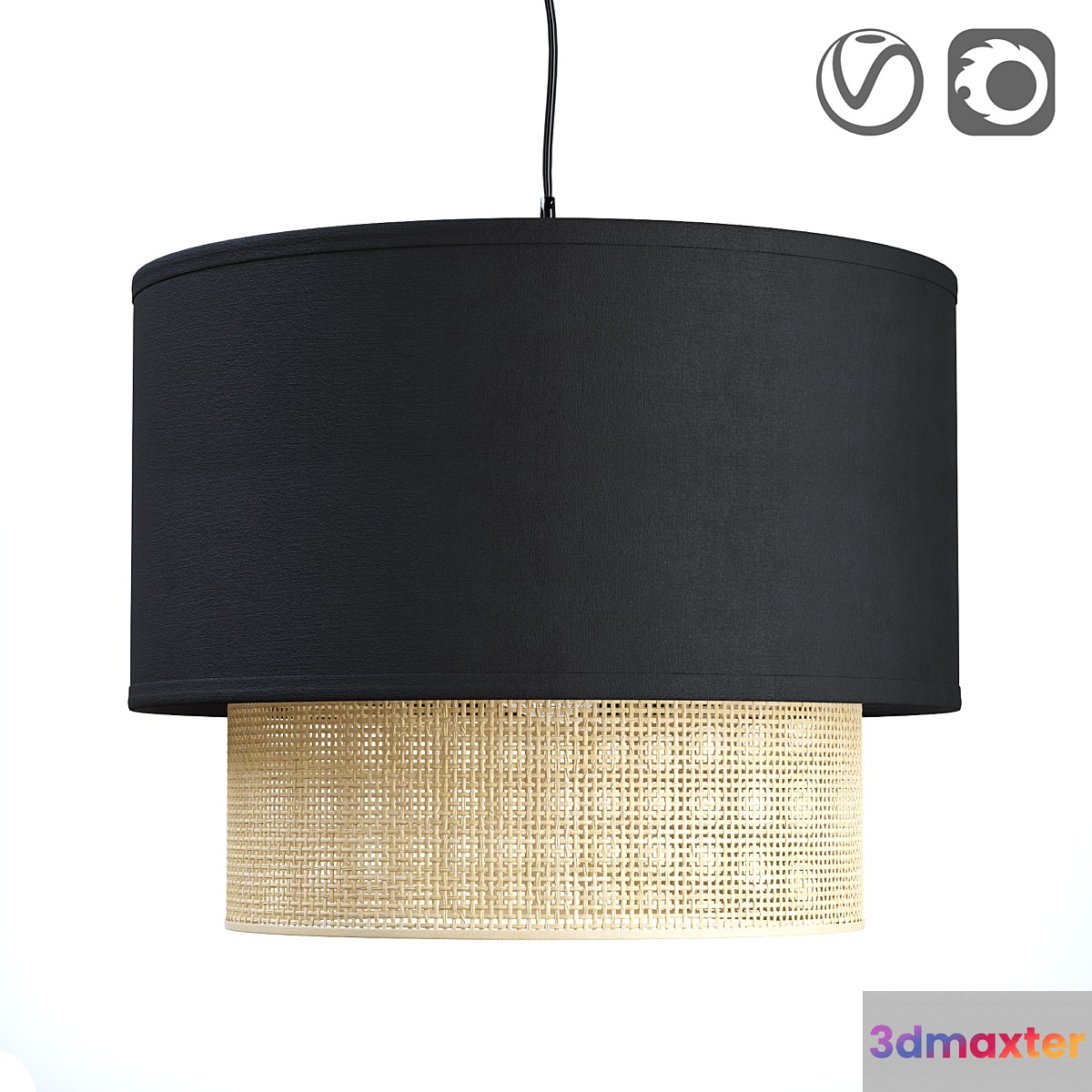 Reed hanging lampshade Dolkie 3D Max