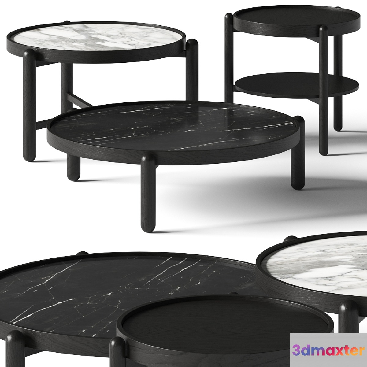 Meridiani Vittorio Coffee and Side Tables 3D Max