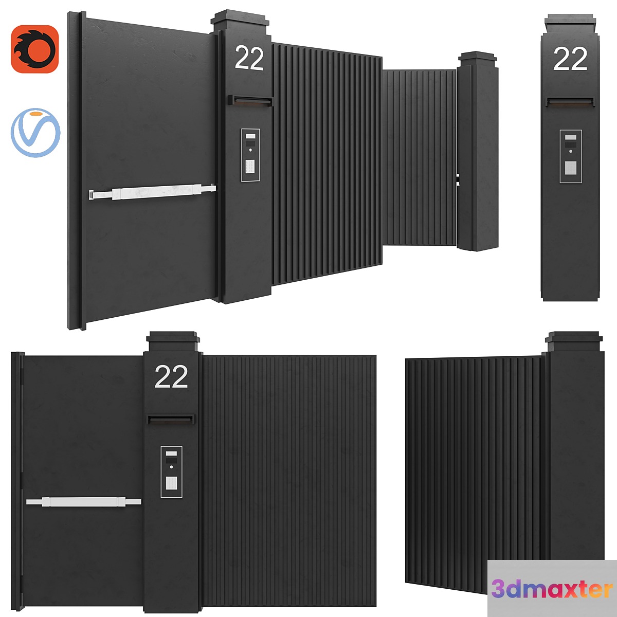 Modern door 08 3D Max