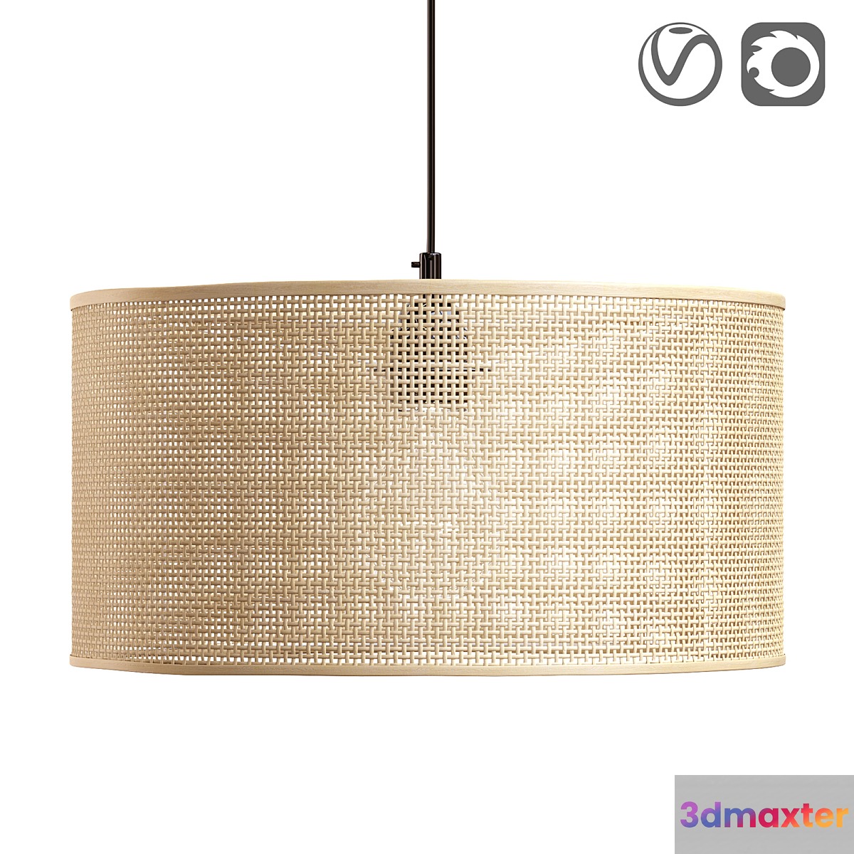 Dolkie Wicker Rattan Lampshade or Chandelier 3D Max