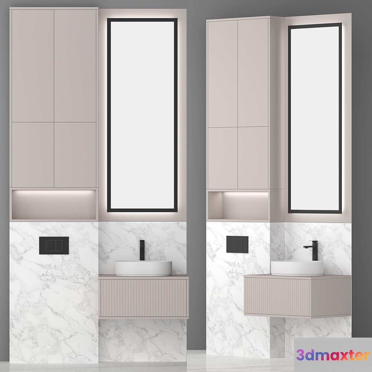 Bathroom set 10 3D Max